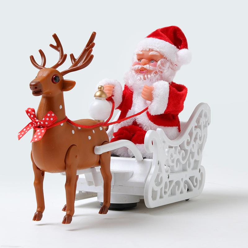 Reindeer Pulling a Cart with Music, Electric Santa Claus Children's Toy, Christmas Gift, Desktop Christmas Ornament, Christmas Decoration Reindeer Pulling a Cart with Music, Electric Santa Claus Children's Toy, Christmas Gift, Desktop Christmas Ornament, Christmas Decoration