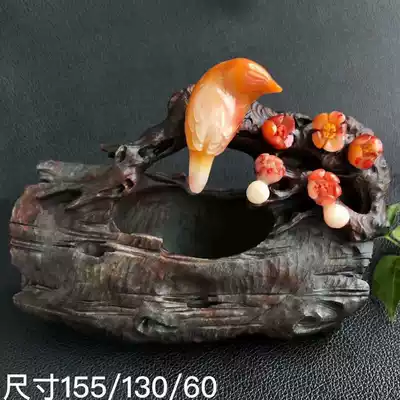 Shoushan crystalline hibiscus stone happy brow potting pen wash natural ingenuity carving non-adhesive