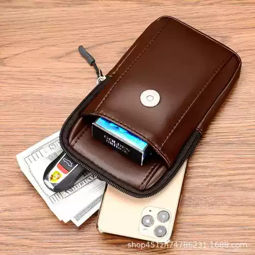 Кожаный мобильный телефон, ультратонкая поясная сумка, чехол, штаны, из натуральной кожи