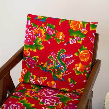Home fabric cushion chair cushion sofa cushion cushion red festive northeast large flower cushion desert rose open cushion
