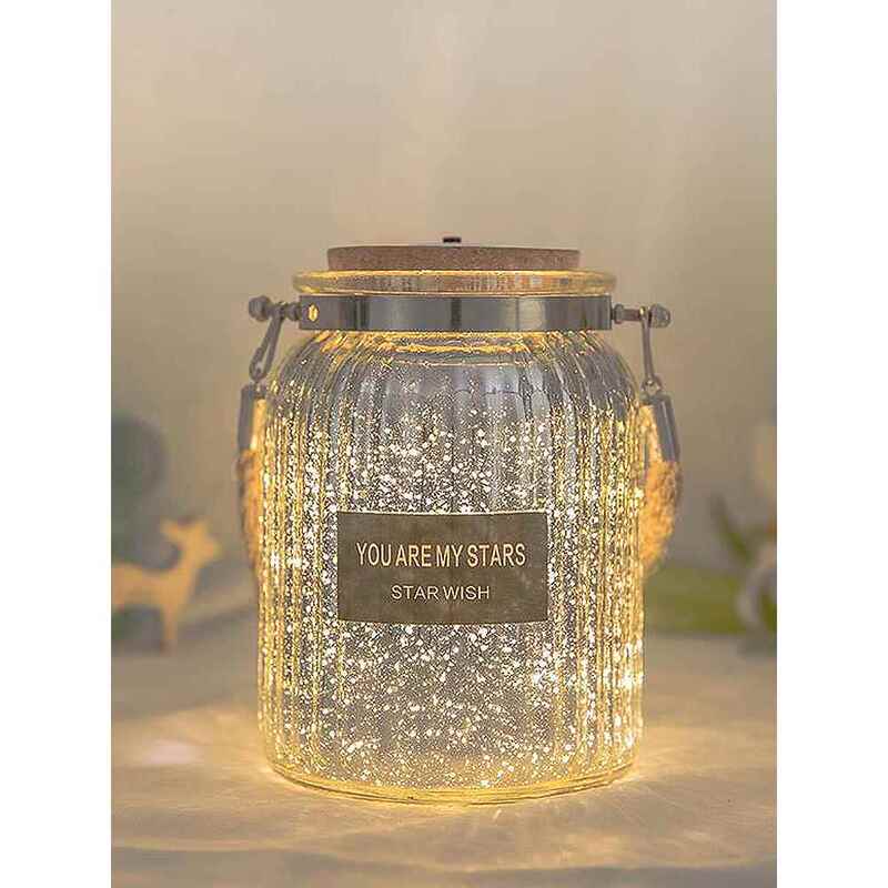 Glass Jar with Stars, Wishing Bottle, Luminous Creative Gift, Starry Sky Jar, Glowing Drift Bottle Decoration