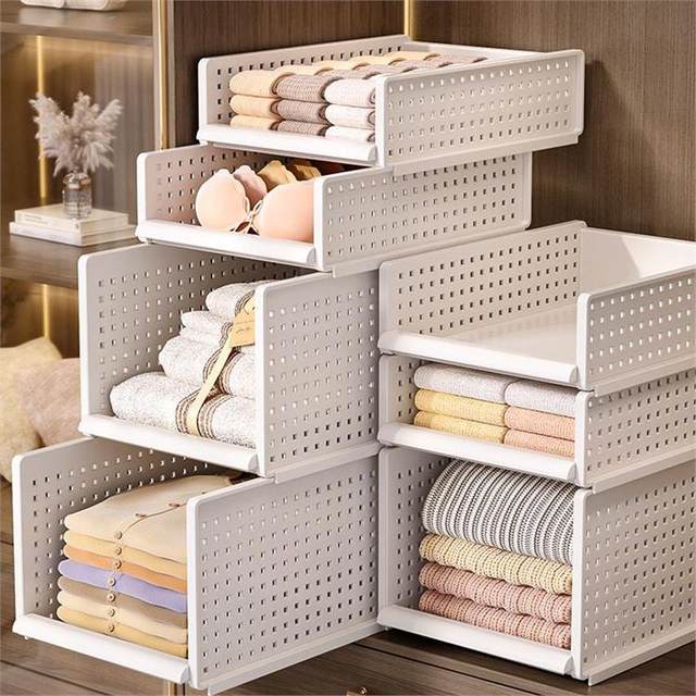 Wardrobe layered partition household storage artifact drawer bedroom clothes dormitory organization thickened partition storage rack