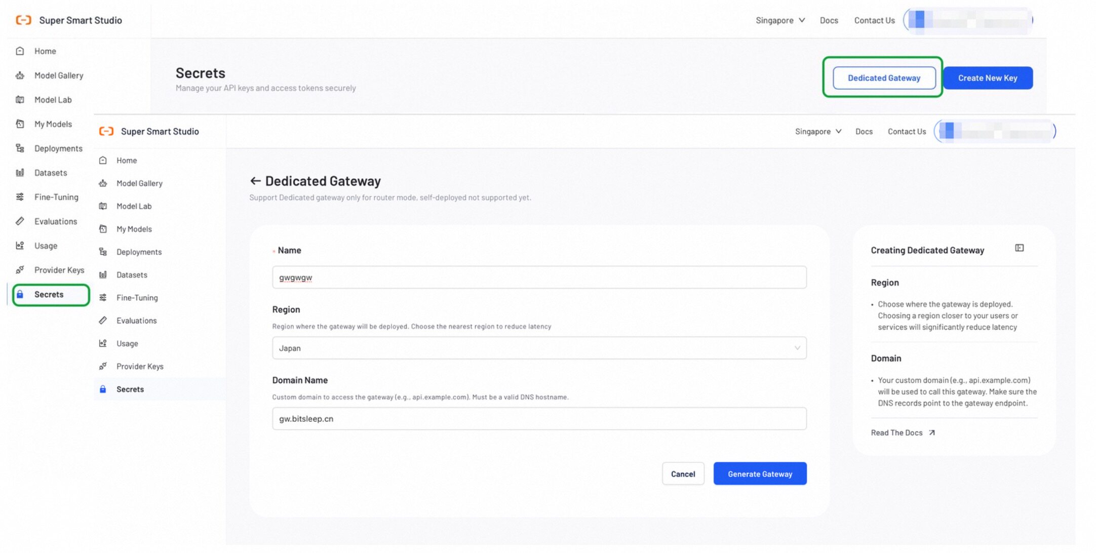 generate-dedicated-gateway