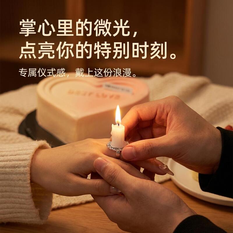 Birthday Candle Ring, Niche Instagram-Style Creative High-End Jewelry, Gift for Friends and Besties, Birthday Decoration, 2026 New Model