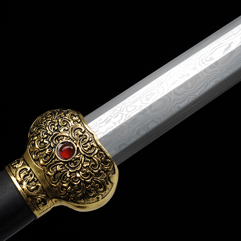 20-inch Jinlan sword (bright outfit, eight-sided pattern steel, ebony), master of the province Ji Shaocong, not edged