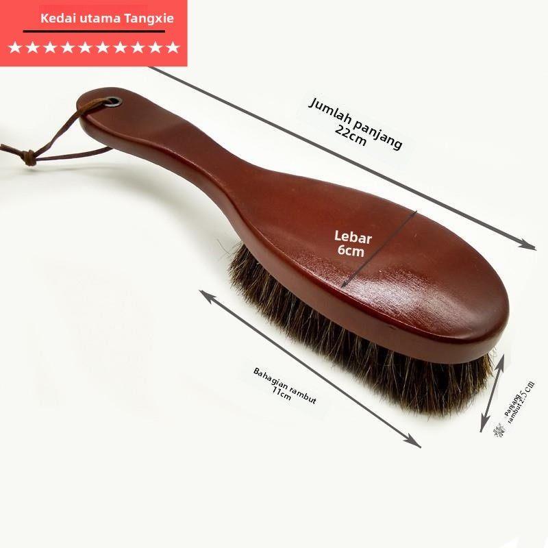 Horsehair Bristle Long-Handled Soft Bristle Shoe Brush, Bed Brush, Coat Brush, Polishing Shoe Polish Brush, Suede Brush for Polishing Leather Shoes