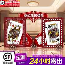 Creative birthday decoration decoration for mom and dad 50th birthday banquet for elders and seniors 60th birthday banquet background wall kt board customization