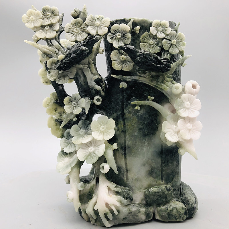 China's four famous jade < Mei Kaikai Wufu-pen holder > Unique Mountain Jade Pendulum 4 8 Jin y07