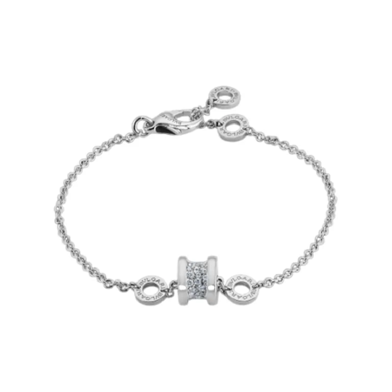 Unused Bvlgari B.Zero1 Series Full Diamond Slim Waist 18K Gold Diamond Bracelet for Women