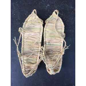Straw Sandals, Handmade Straw Sandals for Men, Snow-Resistant Non-Slip Shoes, Performance Props, Dance, Red Army Long Ma