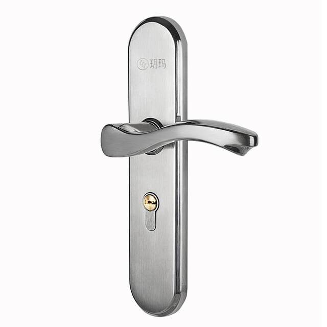 Yuema bedroom door lock set without modification hole indoor room door stainless steel universal household solid wood door handle lock