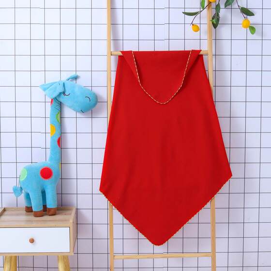 Baby Discharged Red Cloth Newborn Baby Delivery Room Wrap Newborn Blanket Festive Wrap Pure Cotton Wrap Single Red Autumn and Winter