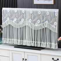 23 New LCD TV dust cover sitting and hanging universal lace TV cover 55 inches 60 without taking off the cover when starting up