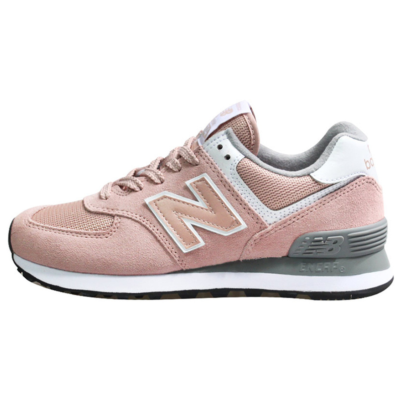 New Balance NB 574 复古 低帮 休闲跑步鞋 女款 粉色 B宽
