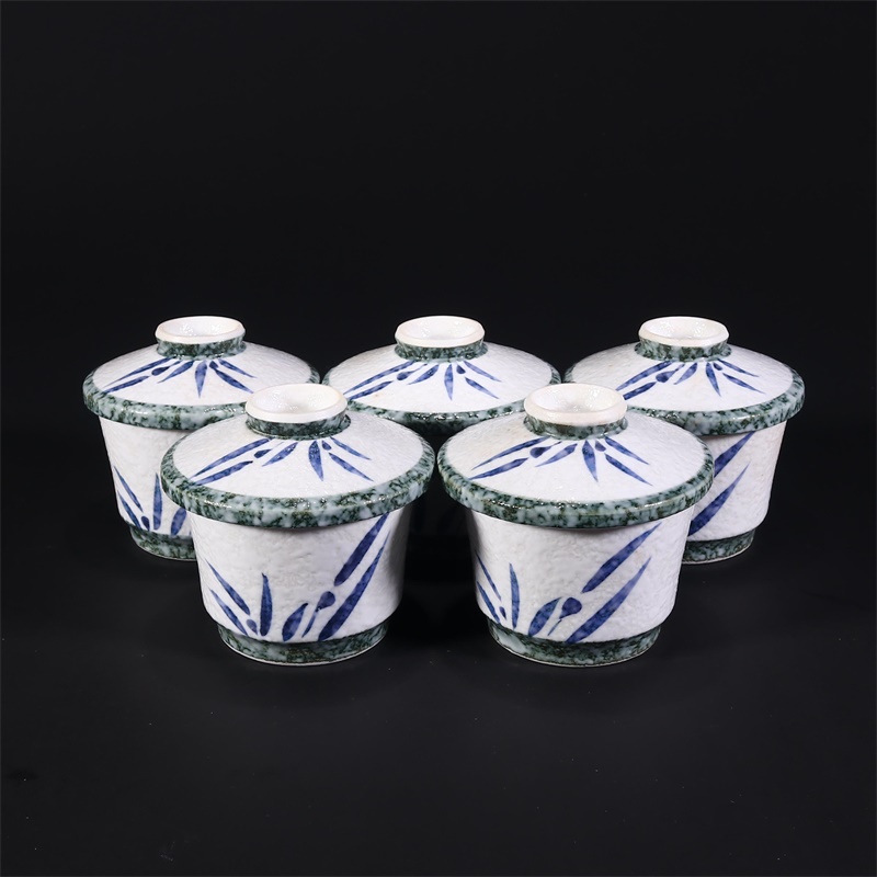 (Japan reflux - porcelain) Shino yaki tea cup lid bowl utensils 5 pieces fun collection ornament q4519