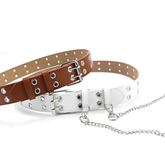 5-16 Year Old Children's Belt Punk Belt Student Girl Jeans Belt Performance Boy Dress Pants Belt Black