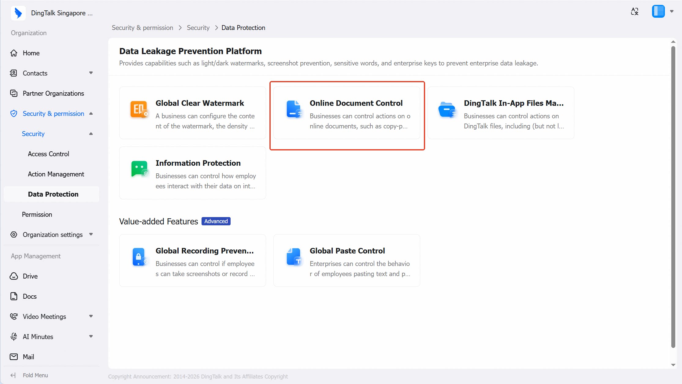 Online Document Control navigation path