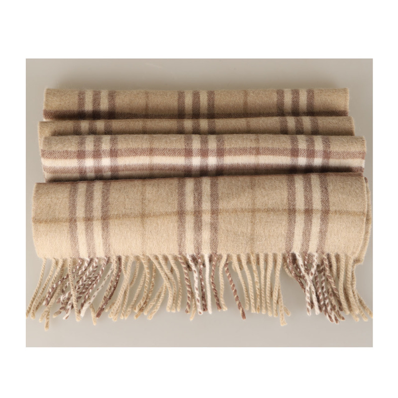 [9.5 New] Burberry Unisex Men's and Women's Wool Striped Plaid Shawl Scarf