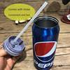 Snowflake Beer Thermos Cup, New Can-Shaped Cola Cup, Vacuum Cold Cup, Trendy Creative Stainless Steel Straw