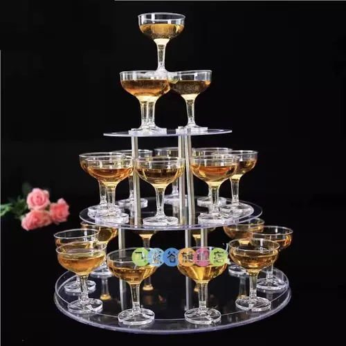 Акриловый пластиковый прозрачный одноразовый бокал для шампанского