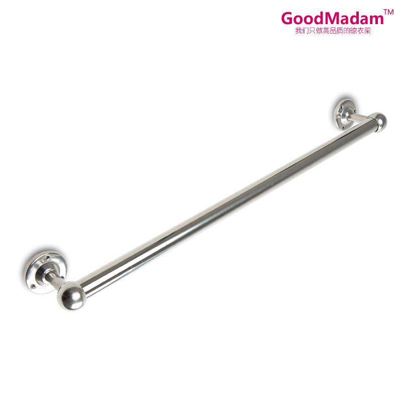 304 Thickened Stainless Steel Bathroom Towel Bar, Single Rod Towel Rack, Ceiling-Mounted or Side-Mounted Clothes Drying Rod