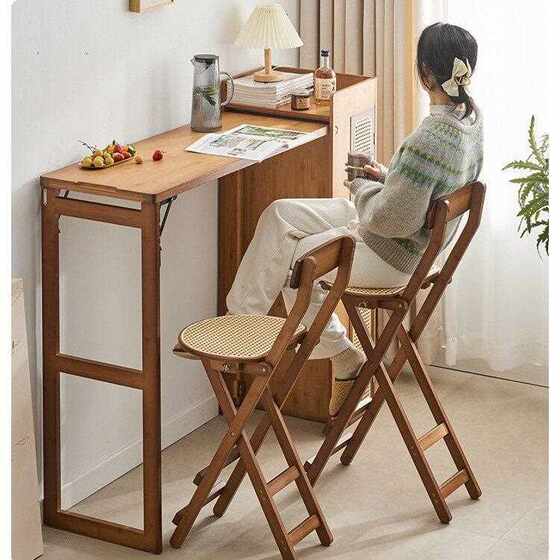 Foldable Chair Cover, Footstool, Cafe Cashier Counter, Bar Counter, Chair with Backrest, Portable and Sturdy for Home Use, Suitable for Adults