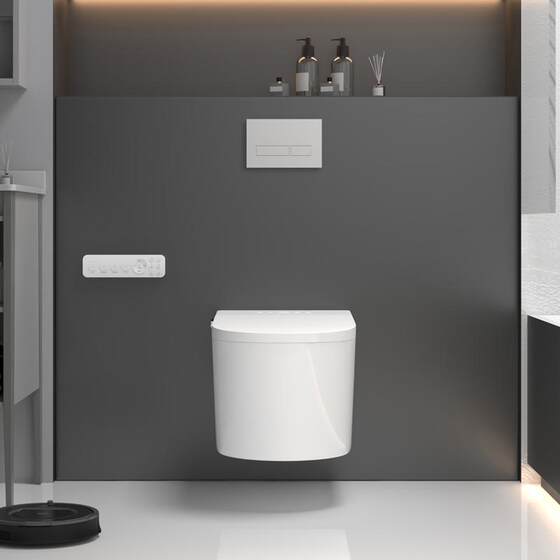 壁挂式智能马桶泡沫盾自动翻盖入墙式隐藏水箱悬挂式墙排水电暗藏