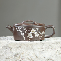 Li Heshengs deep well old purple clay wood-burning gold-painted Han tile purple sand pot with a capacity of 115cc