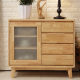 Nordic sideboard against the wall modern simple living room storage cabinet Japanese household solid wood storage tea cabinet storage rack