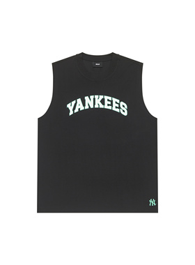 MLB 纽约洋基队 SS24 圆领字母印花凉感背心 男女同款 黑色