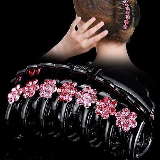 Korean-Style Double-Tooth Hair Clip, Large Size, Adult Hair Accessory, Rhinestone Hair Accessory, Elegant Ladylike Simple Ponytail Hair Clip