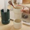 Nordic simple solid color ceramic drain tube chopstick cage rack home kitchen tableware storage tank set drain rack