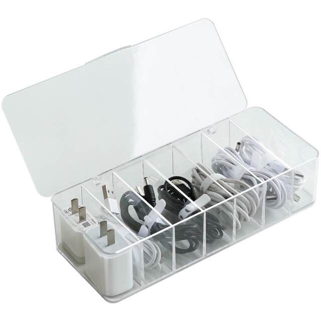 Drawer storage box built-in partition artifact with lid transparent partition box desktop miscellaneous items sorting small items