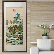 Ingenious boutique Qiu Yings imitation of the Ming Emperors Happy Scenery collectors edition home decoration hanging painting gift living room study