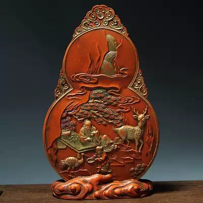 Old Tibetan vermilion old ink ingot 