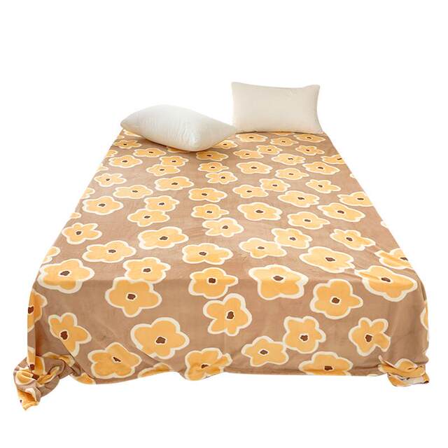 Coffee shop garden happiness sun flower coffee cream velvet sheets single piece custom winter warmth