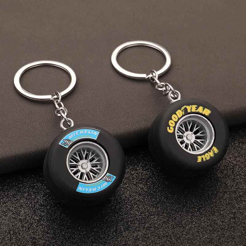 Soft Rubber Keychain, Cute and Creative Tire Pendant, Car and Motorcycle Keychain, Couple's Backpack Small Accessory, Men's Style