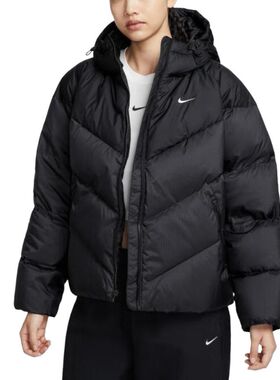 Nike NSW SF DOWNFL NK WPFR 运动连帽拉链长袖羽绒服 女款