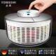 Electric Stainless Steel Vegetable Salad Dehydrator, Hand-Cranked Oil-Removing and Dehydration Machine, Fruit and Vegetable Draining Basket, Household Vegetable Washing Basin