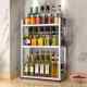 Thickened 304 Stainless Steel Three-Layer Spice Rack Kitchen Seasoning Storage Rack for Oil, Salt, Sauce, Vinegar, and Seasoning Storage