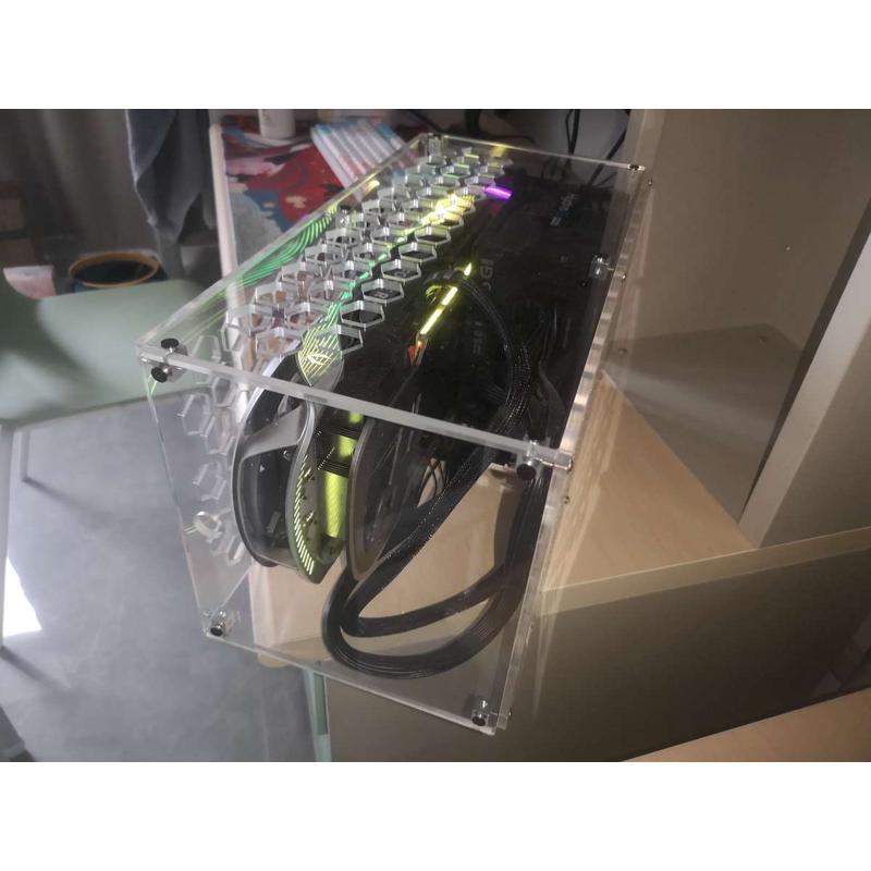 CNC customized 6mm acrylic chassis graphics card docking station ATX power supply 4090 3090