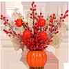 Artificial Flowers, Faux Flower Arrangements, Light Luxury, High-End, Red Decorations for Safe Rooms, Housewarming, Coffee Table, High-End Decorations for the Living Room