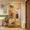 Solid wood entrance hole board storage rack full-length mirror integrated custom porch storage blocking meter box full-length mirror