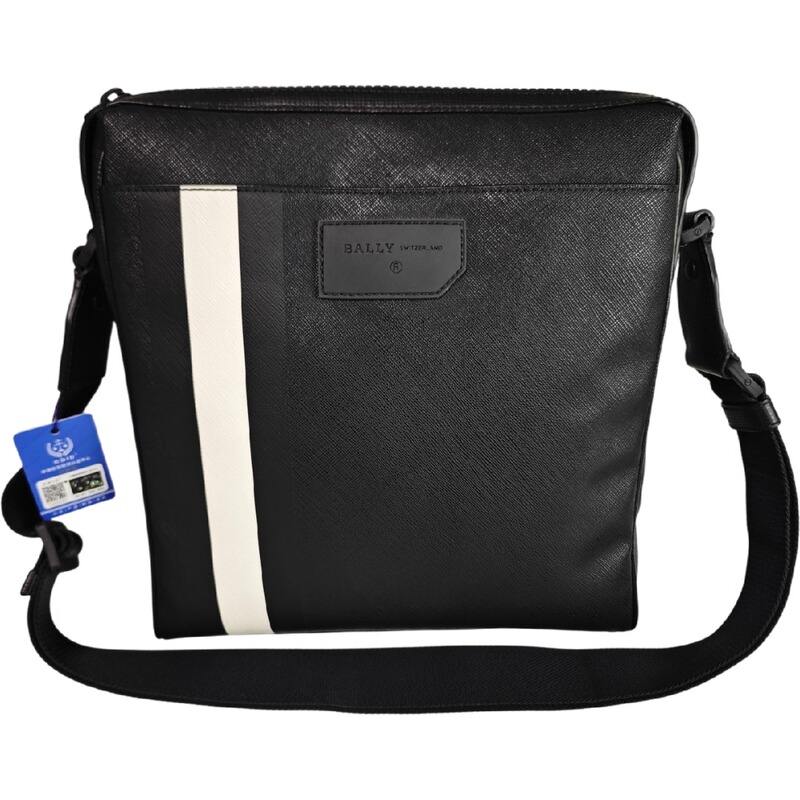 98% New Bally Classic Black and White Striped Men's Shoulder Crossbody Bag Luxury Genuine Product with Certificate