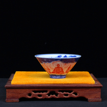 Feng Qunfang Chinese senior skilled ceramic craftsman Jingdezhen tea set blue and white porcelain Thousand Buddha Master Cup