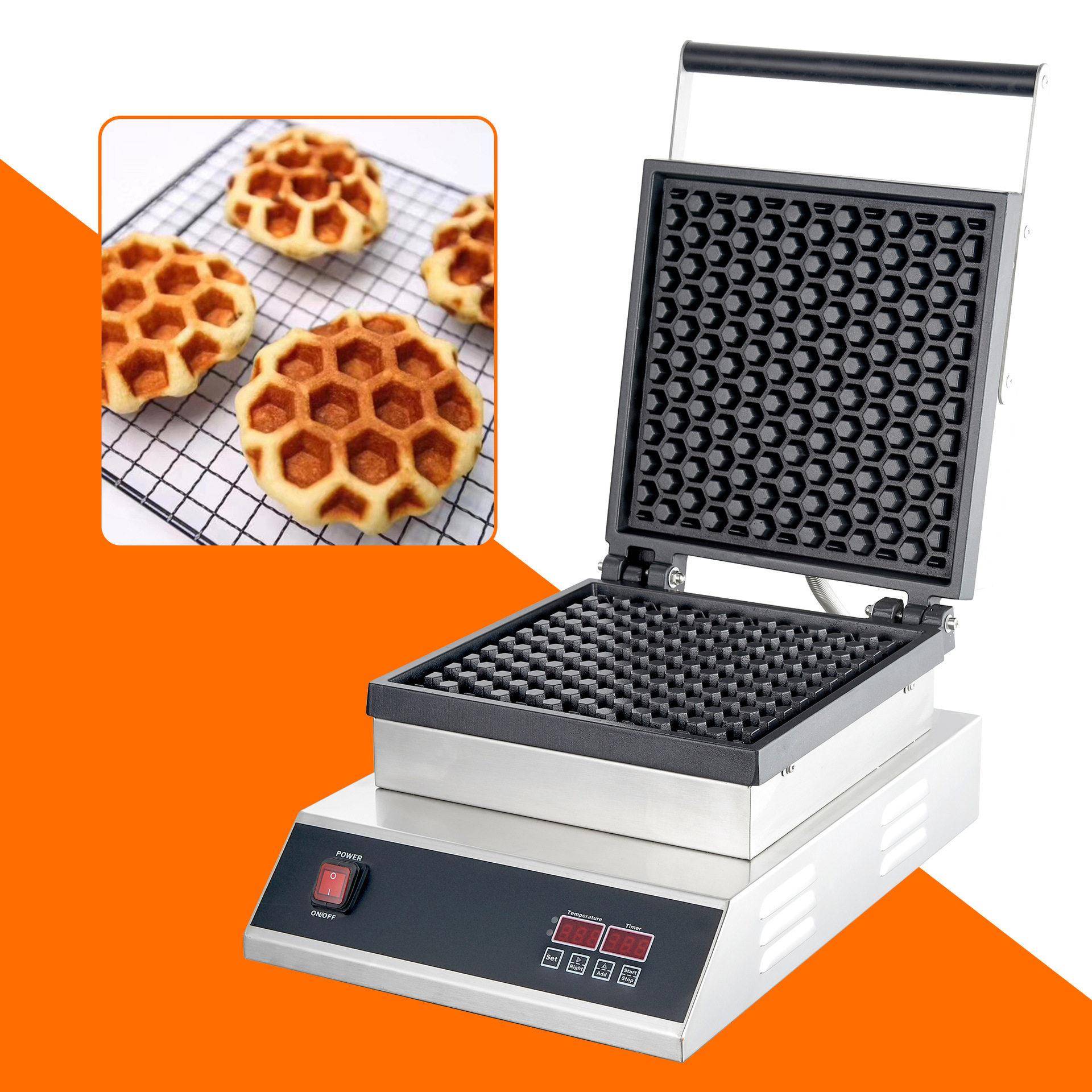 Electric square honeycomb waffle maker waffle oven non-stick pan waffle maker commercial large grid crepe scone machine