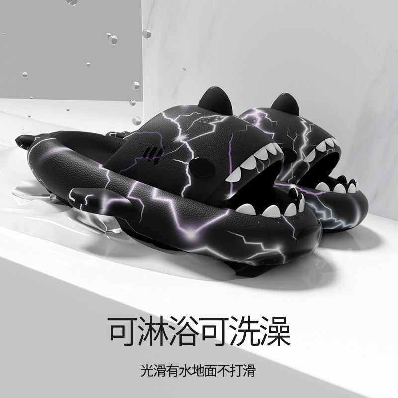 Gradient Shark Slippers Authentic Unisex Children's Internet Celebrity Slippers Ultra Thick Sole Indoor/Outdoor Couple Universal Summer Dopamine