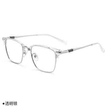 High-end anti-eye radiation anti-blue light glasses for myopia men, trendy discoloration, large face frame, square eye protection, computer eyes, mobile phone flat light