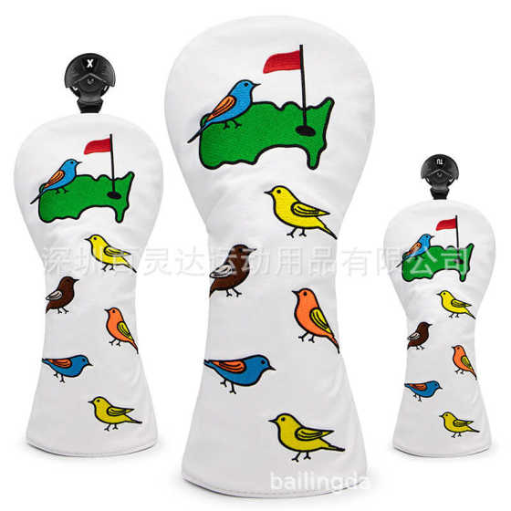 新款果岭小鸟高尔夫木杆套 球杆帽套高尔夫用品配件 高尔夫球杆套