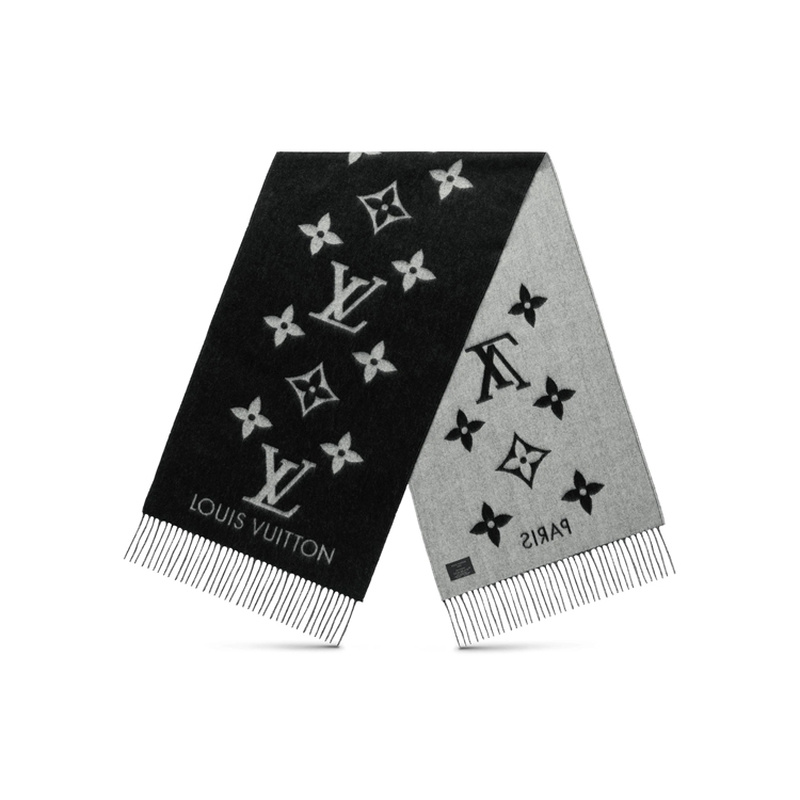 Louis Vuitton/路易威登Reykjavik羊绒男女同款灰黑色绒线围巾